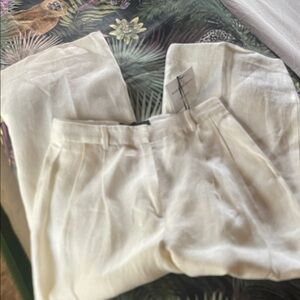 Massimo Dutti wide leg Elegant Cream Trousers